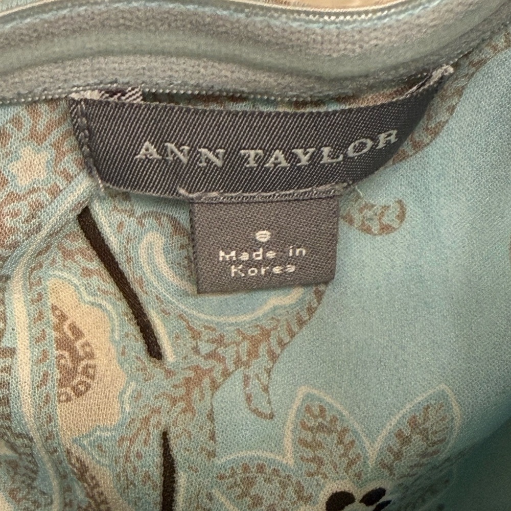 Ann Taylor Strapless Light Blue Paisley Dress - Picture 8 of 8